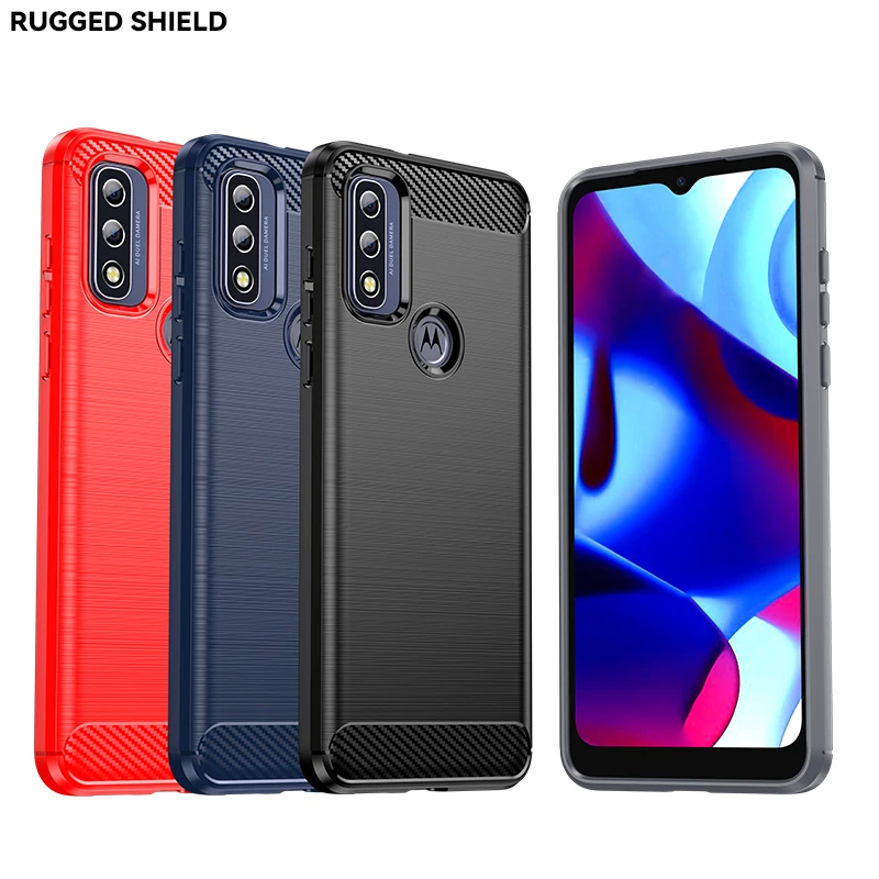 

Case for Moto G Pure / G Play / G Power 2021 2022 Brushed Carbon Fiber Texture Soft Flexible TPU Shockproof Cover G Power 2020