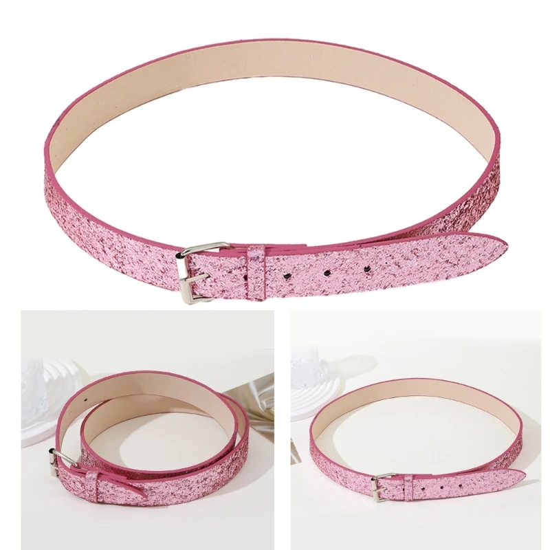 

Adjustable Buckle Belt for Adult Full Sequins Belt for Jeans Cowboy Cowgirl 28TF