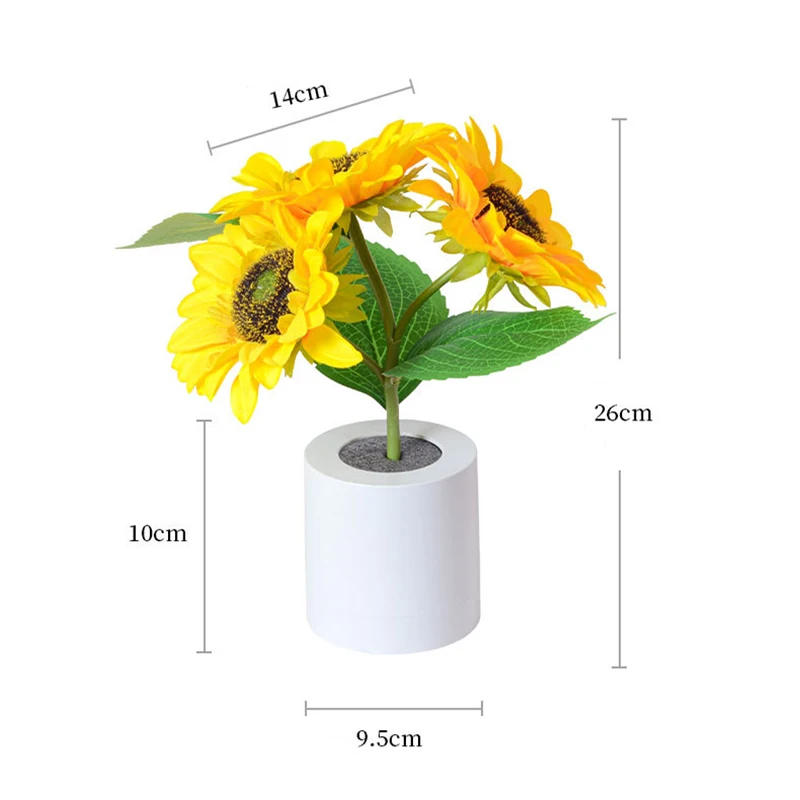 

Artificial Tulip Sunflower Decorative Light Rechargeable Bedroom Lamp Creative Night Light for Kids Friend Birthday Holiday Gift