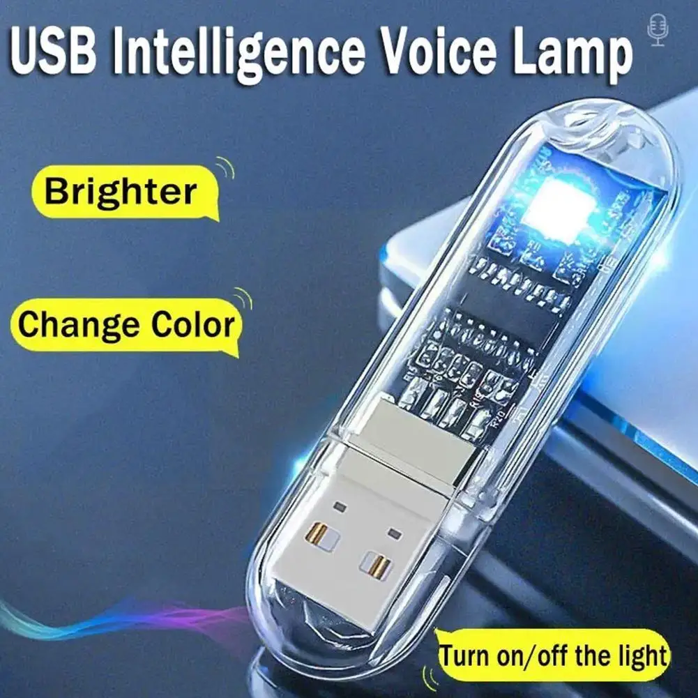 

USB Intelligent Voice Control Night Light Colorful Night Lamp Speak Connection Required No Bedroom Internet Control Mini Li P1Y0