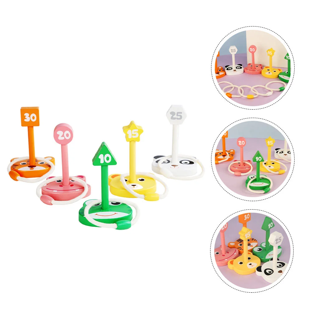 

1 Set Kids Ring Toss Circle Throwing Plaything Wooden Ring Toss Game