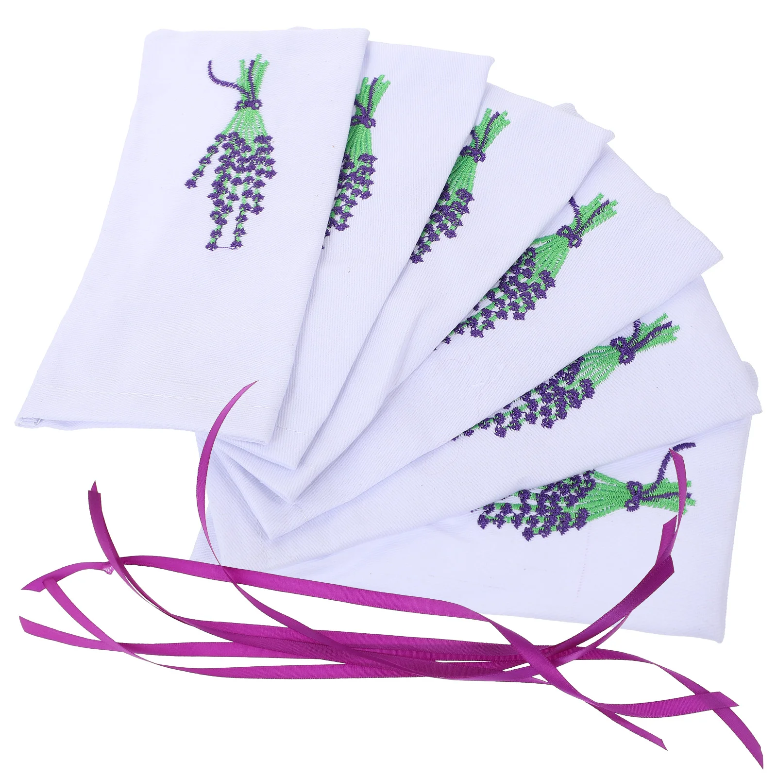 

6 Pcs Rose Bag Candy Jewelry Pouches Drawstring Bags Case Flower Lavender Perfume Satchel