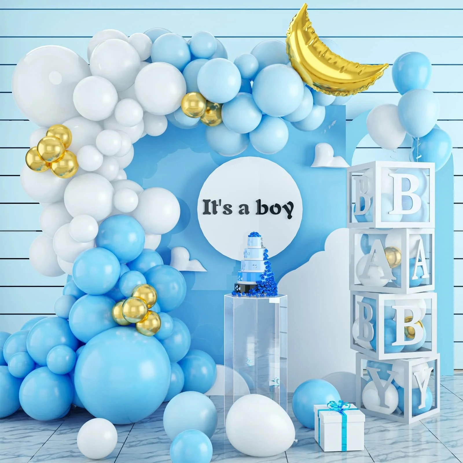 

Baby Gender Revealing Party Decoration Balloon Chain Set Baby Bath Baby Baptism Boys and Girls Party Venue Decoration BalloonSet