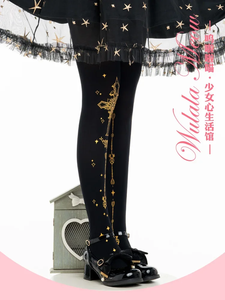 Оригинальные японские колготки в стиле &quotЛолита&quot с перекрестными шипами