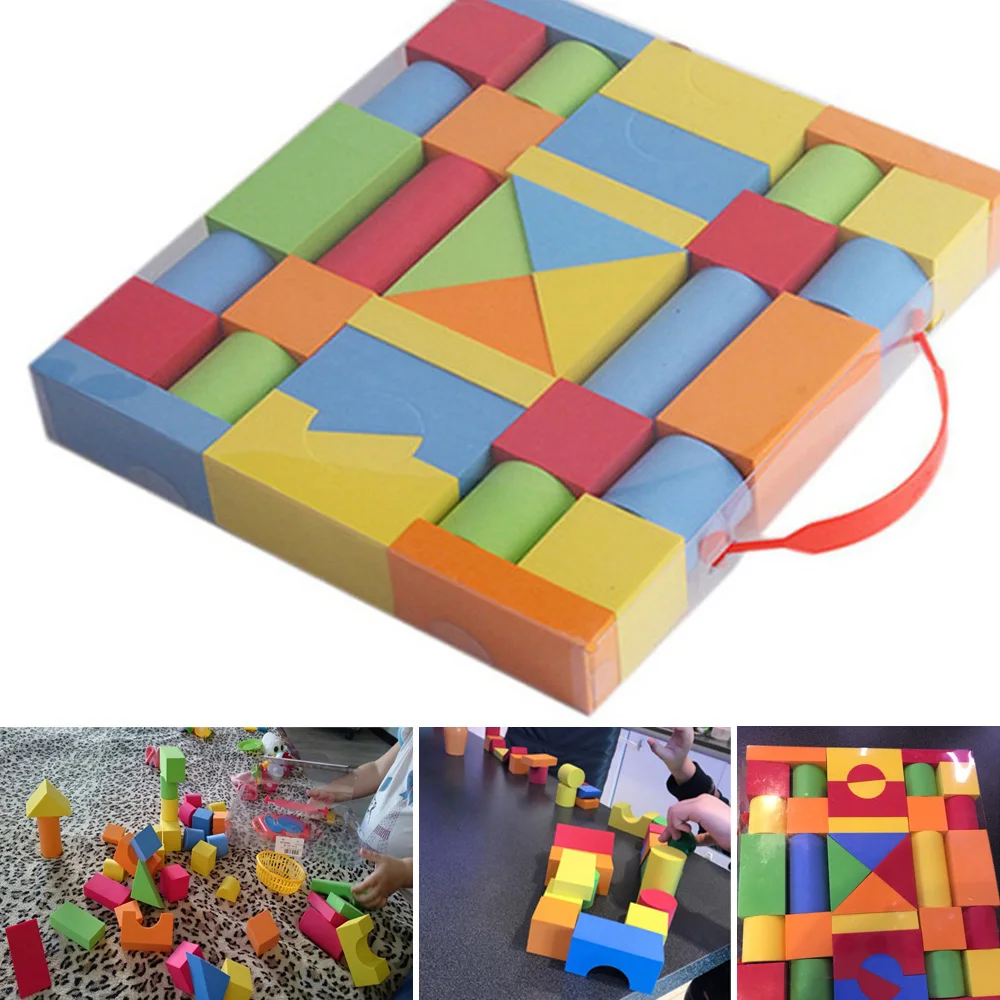 

38Pcs Hot Selling Eva Safe Children Building Brick Block Foam Construction Soft Toy Kid Kids Intelligence Exercise Assembled