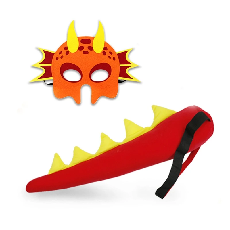 

Dragon Mask Dinosaur Tail w/ Elastic Strap Halloween Dragon Dress Up Party Favor