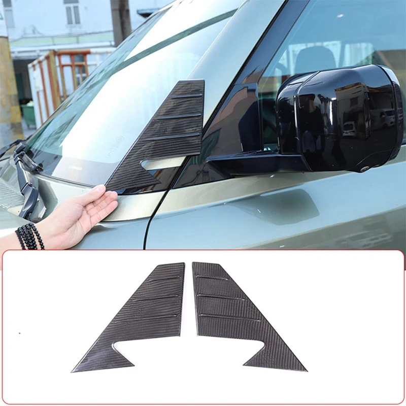 Dry Carbon Fiber Car A Pillar Triangle Cover Decoration Frame Trim Accessories For Land Rover Defender 90 110 2020-2023