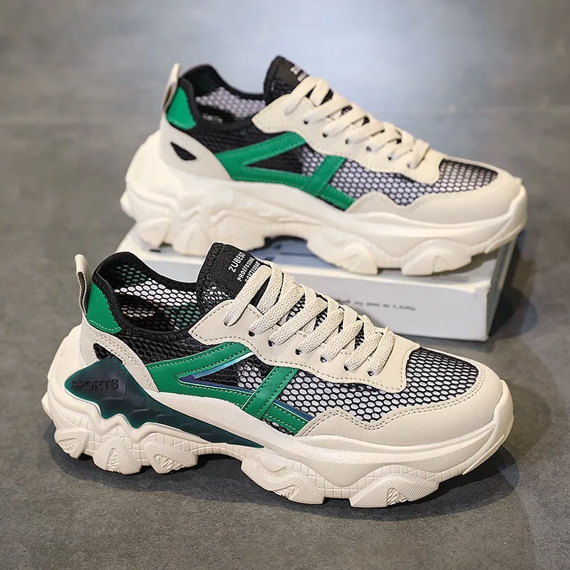 Мужские Кроссовки Из Дышащей Сетки Лето 2024 Модная Повседневная Спортивная Обувь