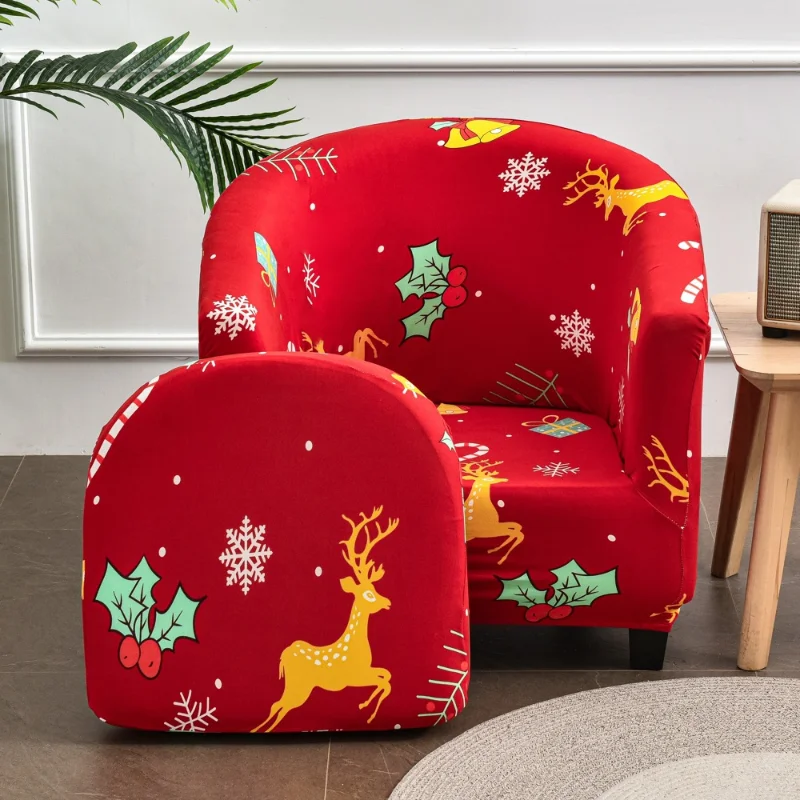

Christmas red series chair covers for living room home decor stretch all-inclusive dining chair cushion cover wedding supplies