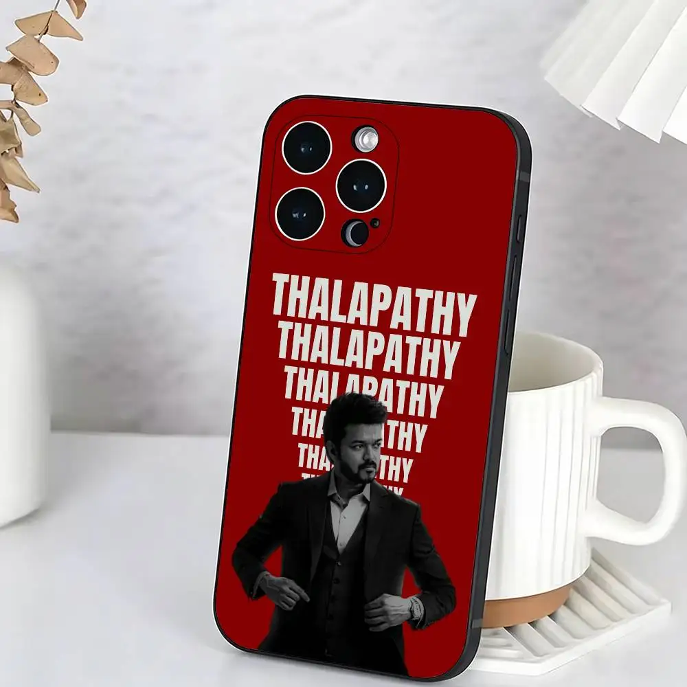 Фото Чехол для телефона Classic Actor Thalapathy Vijay для iPhone 17, 16, 15, 14, 13, 12, 11 Plus, Pro Max, XS, мягкий черный чехол №3