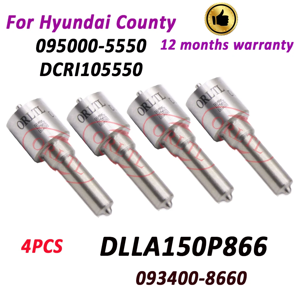 

ORLTL 4 шт. Форсунка DLLA150P866 дизельный 093400-8660 форсунка Форсунки DLLA 150 P 866 для Hyundai County D4DD 095000-5550 33800-45700