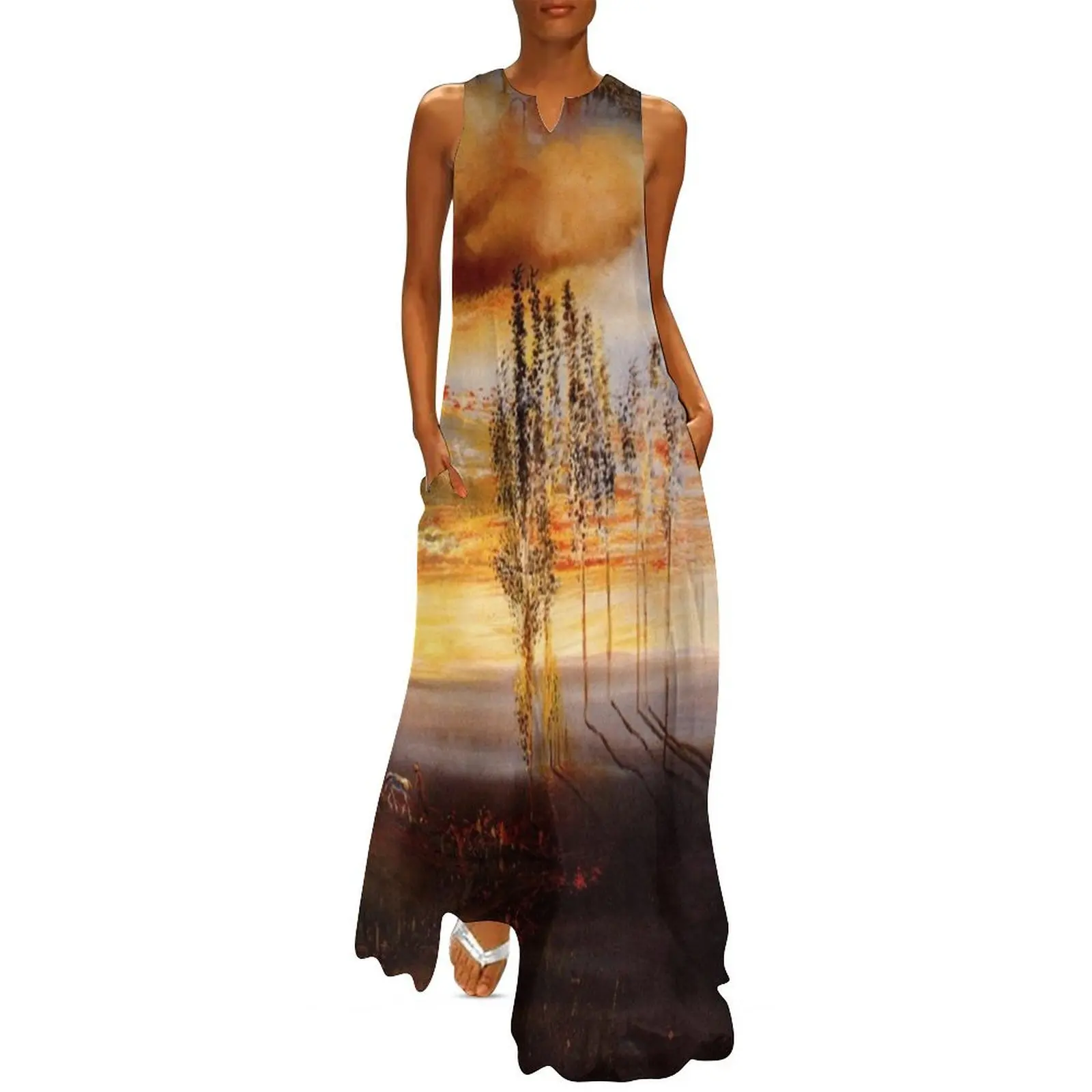 Любимые художники - Salvador Dali Длинное платье The Way to Pubol женская летняя одежда 2025 г.