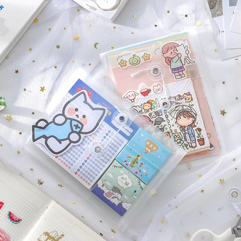 

Mini A6 Size File Folder Organizer PP Waterproof Transparent Document Bag for School Office Supplies Stationery