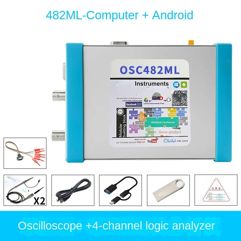 

Dual-Channel USB Virtual Oscilloscope 8ch Logic Analyzer Portable