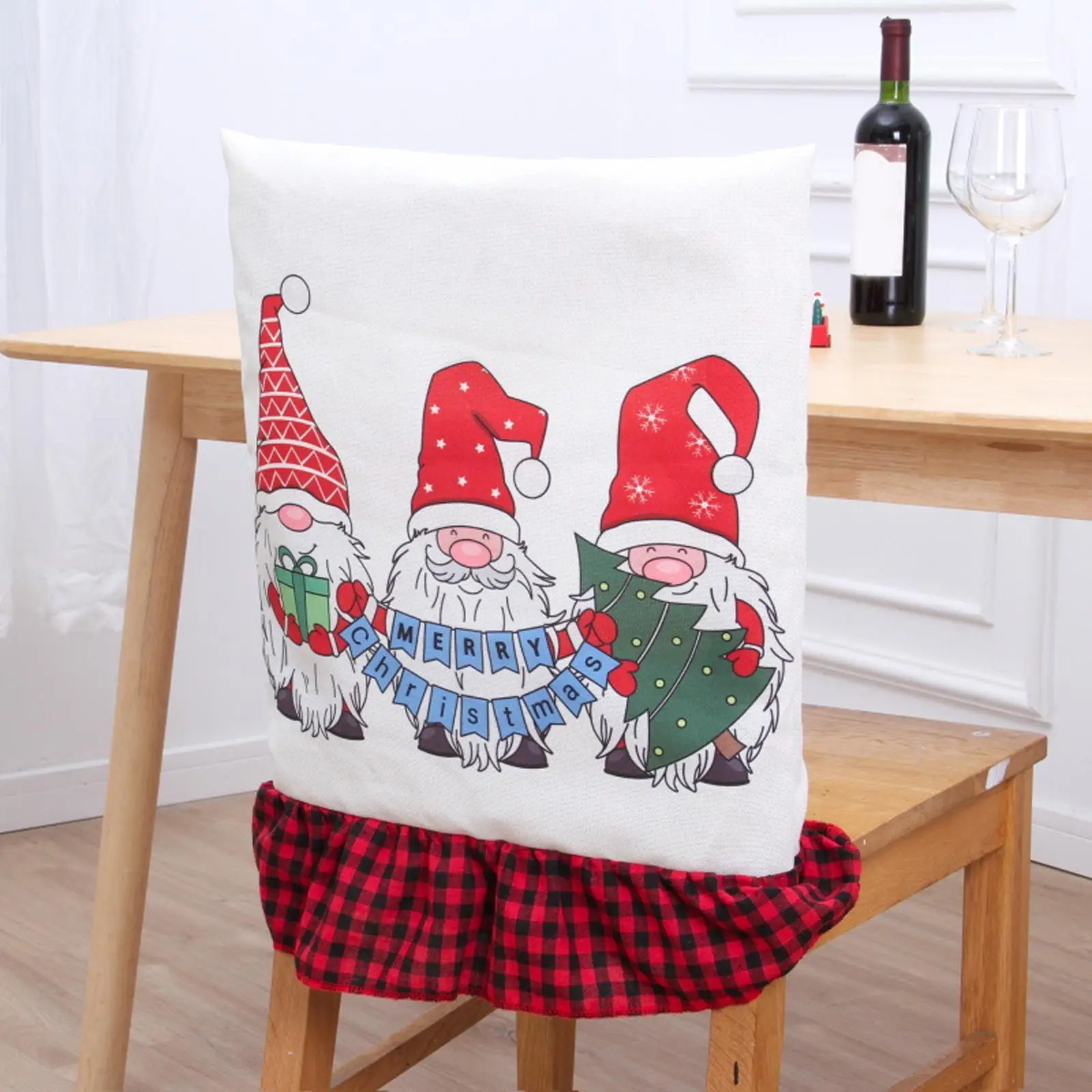 

1 PC Christmas Chair Covers Protective Dining Room Chair Back Covers Kitchen Holiday Home Hotel Decor