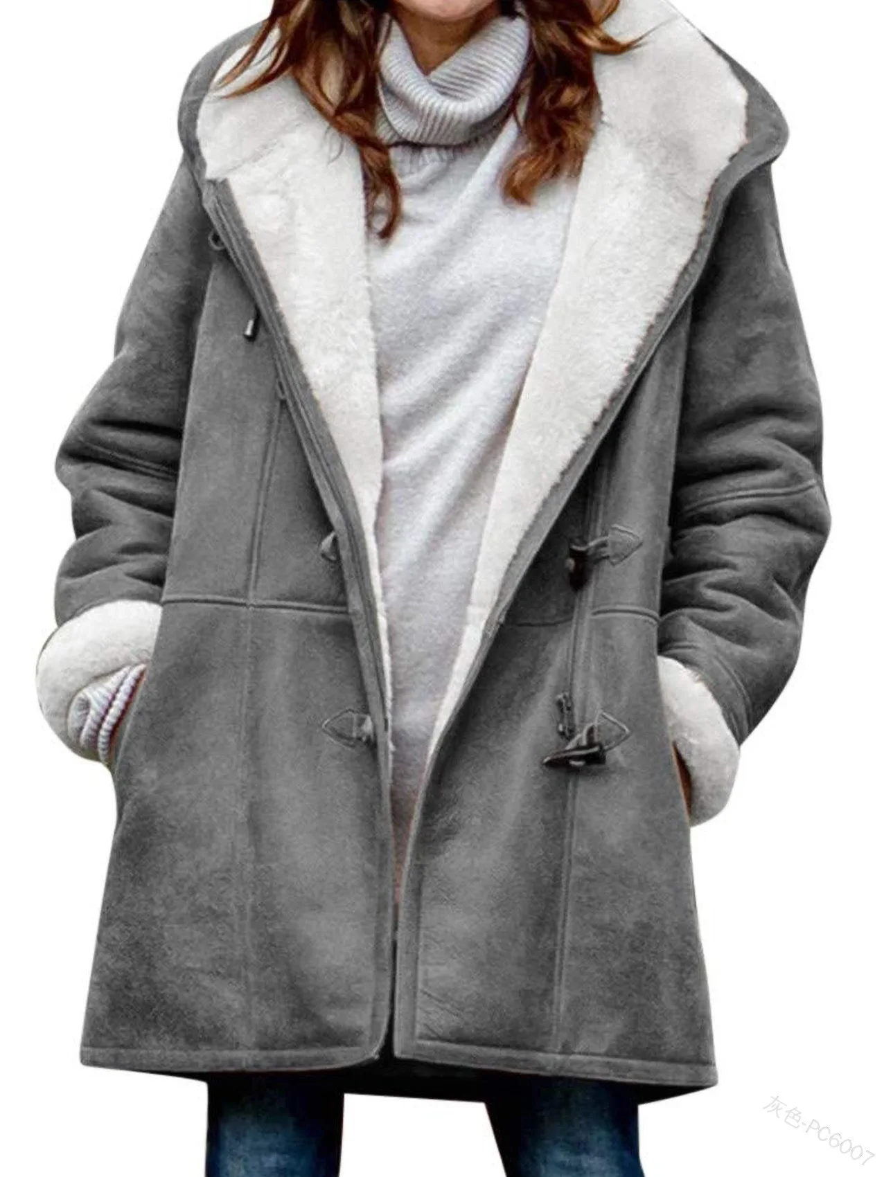 2022 Autumn and Winter Warm Jacket, New Top Plus Fleece Collar Pocket Women's Coat