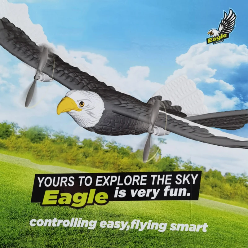 Avión de Control remoto Wingspan Eagle para niños, avión de combate, 2,4G, radiocontrol, planeador, juguetes de espuma
