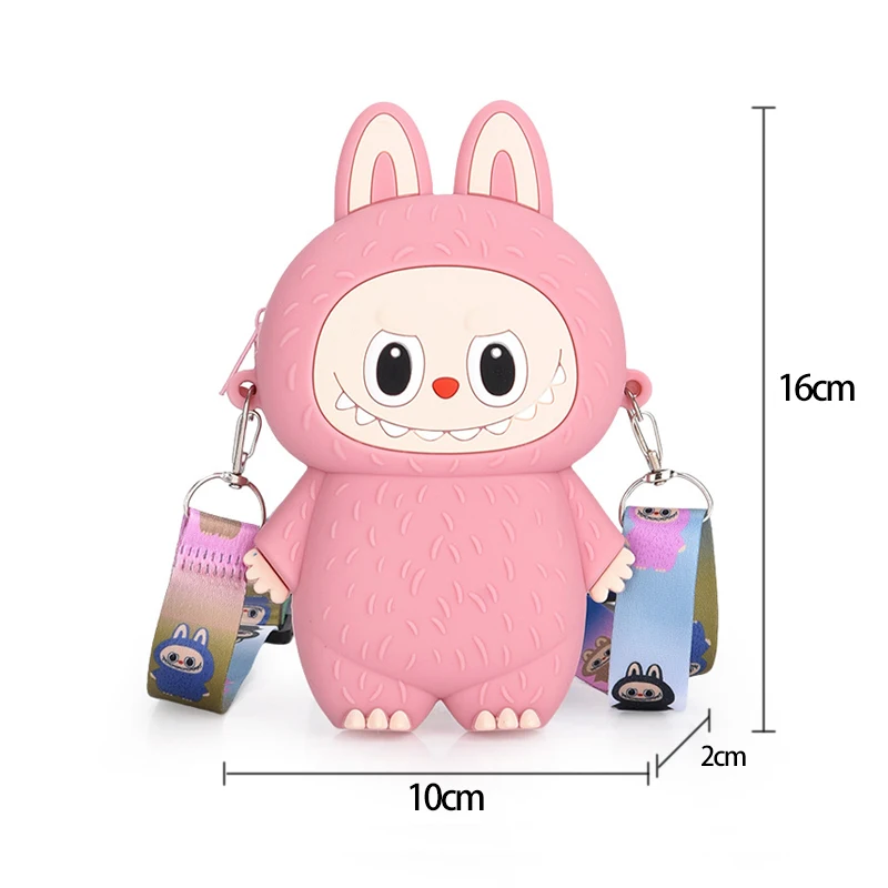 Labubu силиконовая сумка с героями мультфильмов кошелек для монет детские прогулки