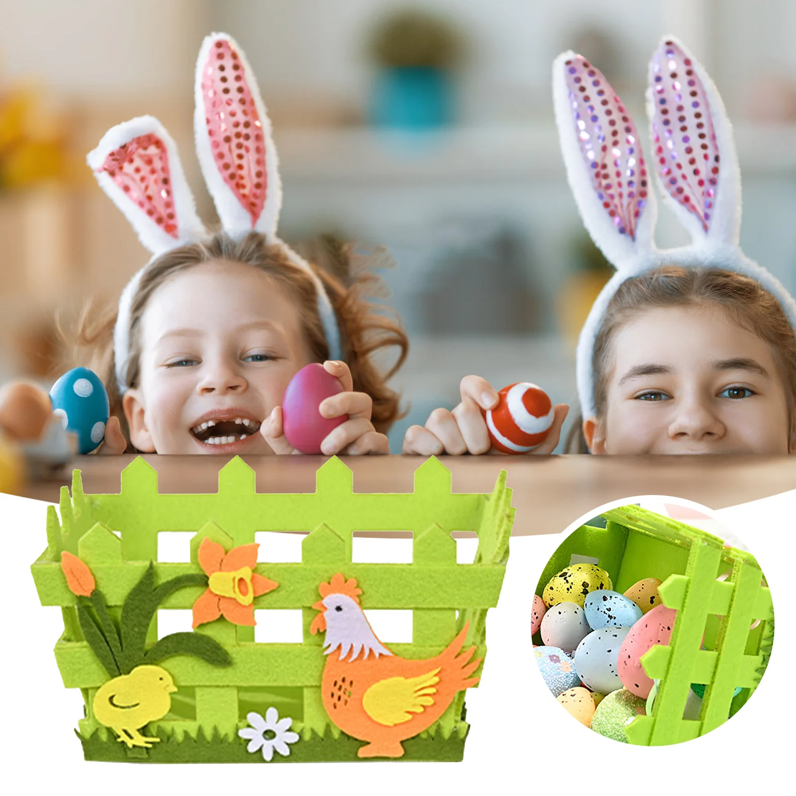 

Уличные пасхальные статуи осла, пасхальные украшения, корзина из нетканого материала, пасхальные украшения, домашнее украшение, Набор рожд...