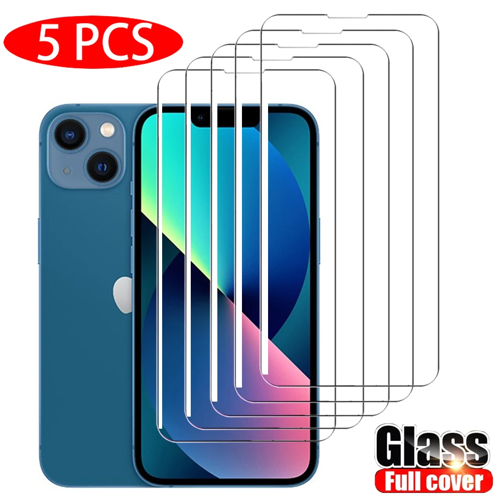 

5 шт., Защитное стекло для iPhone 13 Pro Max 11 12 XS XR 7 8 6s Plus