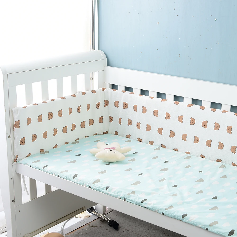 

Baby Bed Crib Bumper U-Shape Detachable Zipper Cotton Padded Baby Crib Rail Cover Protector Set Line bebe Cot Protector 30x200cm