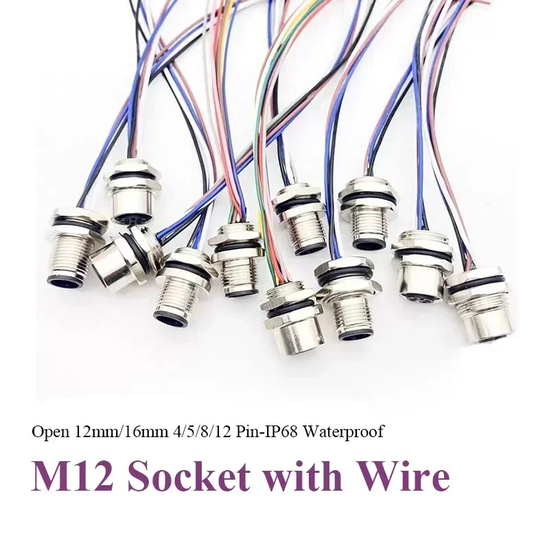 DIVEDEER Водонепроницаемый авиационный разъем M12 4 5 8 12 контактов