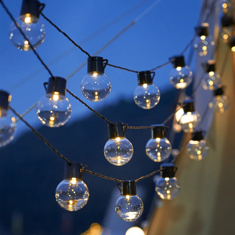 

19ft G50 Festoon Led String Lights Outdoor Waterproof Led Clear Globe Ball String Garland Party Wedding Christmas Backyard Patio