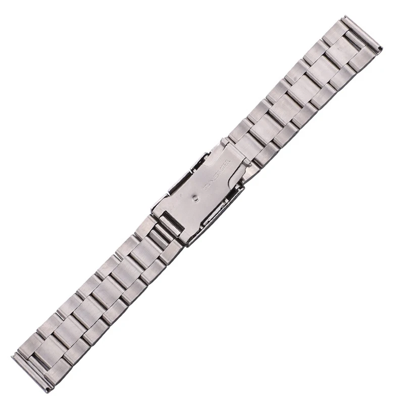 16mm 18mm 20mm 22mm 24mm Men Strap Silver Black Metal Watch Band Bracelet 316L Solid Stainless Steel Straight End Watchbands