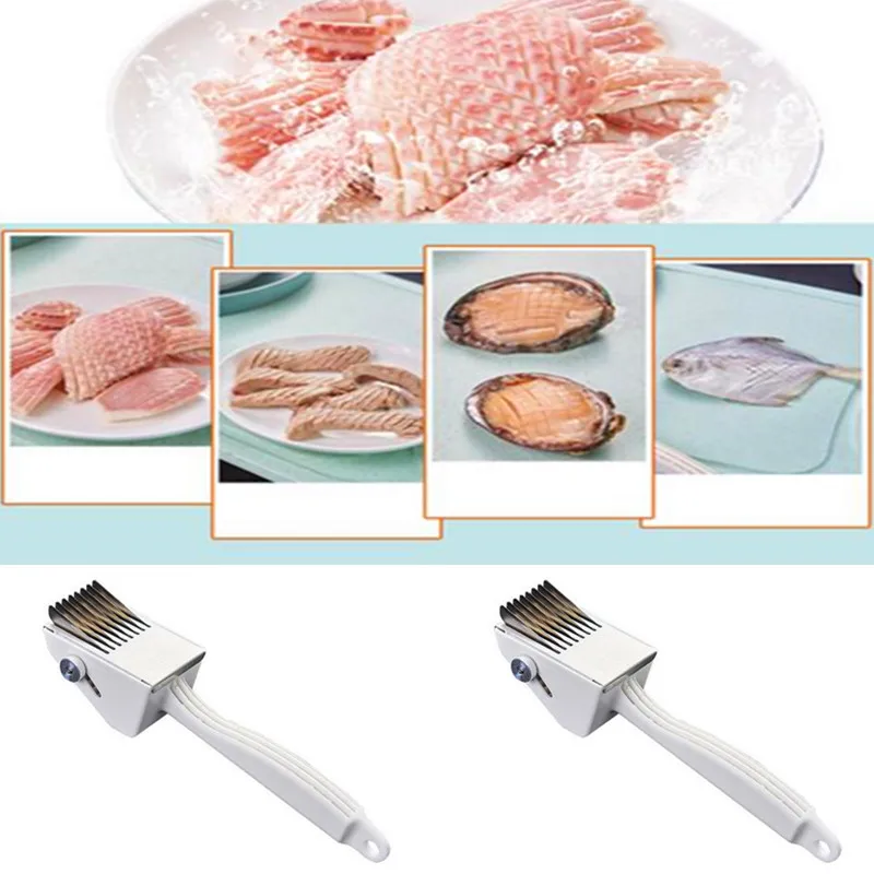 

2PCS Profession Kitchen Utensils Hot Sale Meat Slicing Tenderizer Cuttlefish Pork Loin Abalone Fish Chicken Duck Kitchen Tools