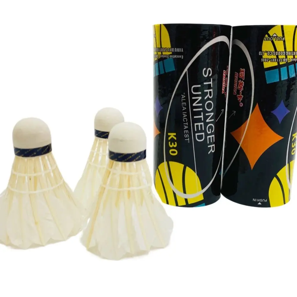 Высокоскоростной тренировочный мяч для бадминтона с утиным пером белый волан