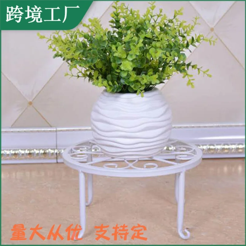 

Wrought Iron Creative Single-Layer Small Flower Stand Balcony Floor Jardiniere Green Dill and Bracketplant Storage Rack