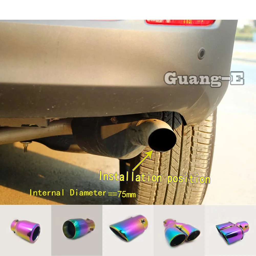 

Internal Diameter=75mm/Magic Color/Universal Model Car Muffler Exterior Back End Pipe Dedicate Exhaust Tip Tail Outlet Vent