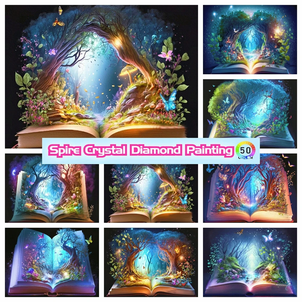 

Волшебная книга бабочка 5d Кристалл алмазная живопись Вышивка Фэнтези пейзаж Искусство вышивка крестиком Мозаика домашний декор детский подарок