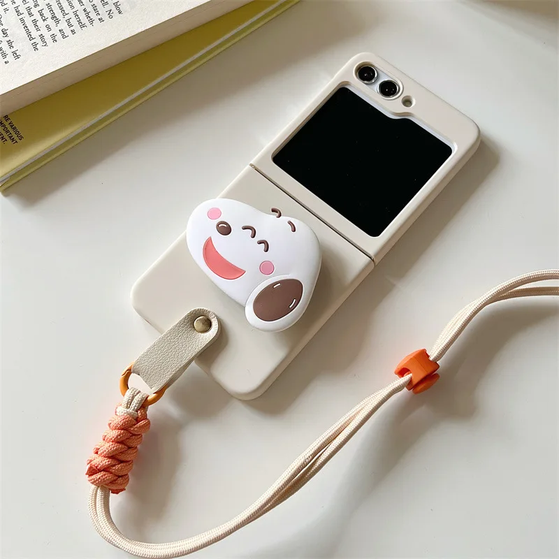 

Жесткий чехол Kawaii Snoopys с мультяшным рисунком для Samsung Galaxy Z Flip 5 4 Flip3 Flip4, роскошный Гладкий чехол-накладка с аниме-браслетом