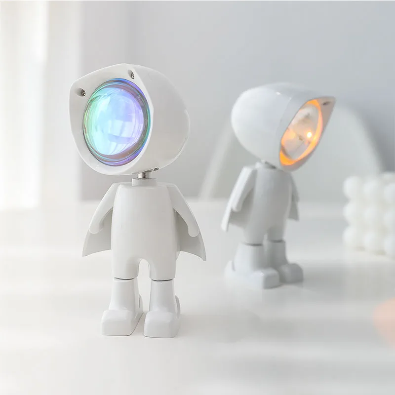 

NEW Astronaut Robot Rainbow Projector Infinite Dimming Sunset Lamp Night Light LED Lamp Bedroom Room Decorative Atmosphere Light