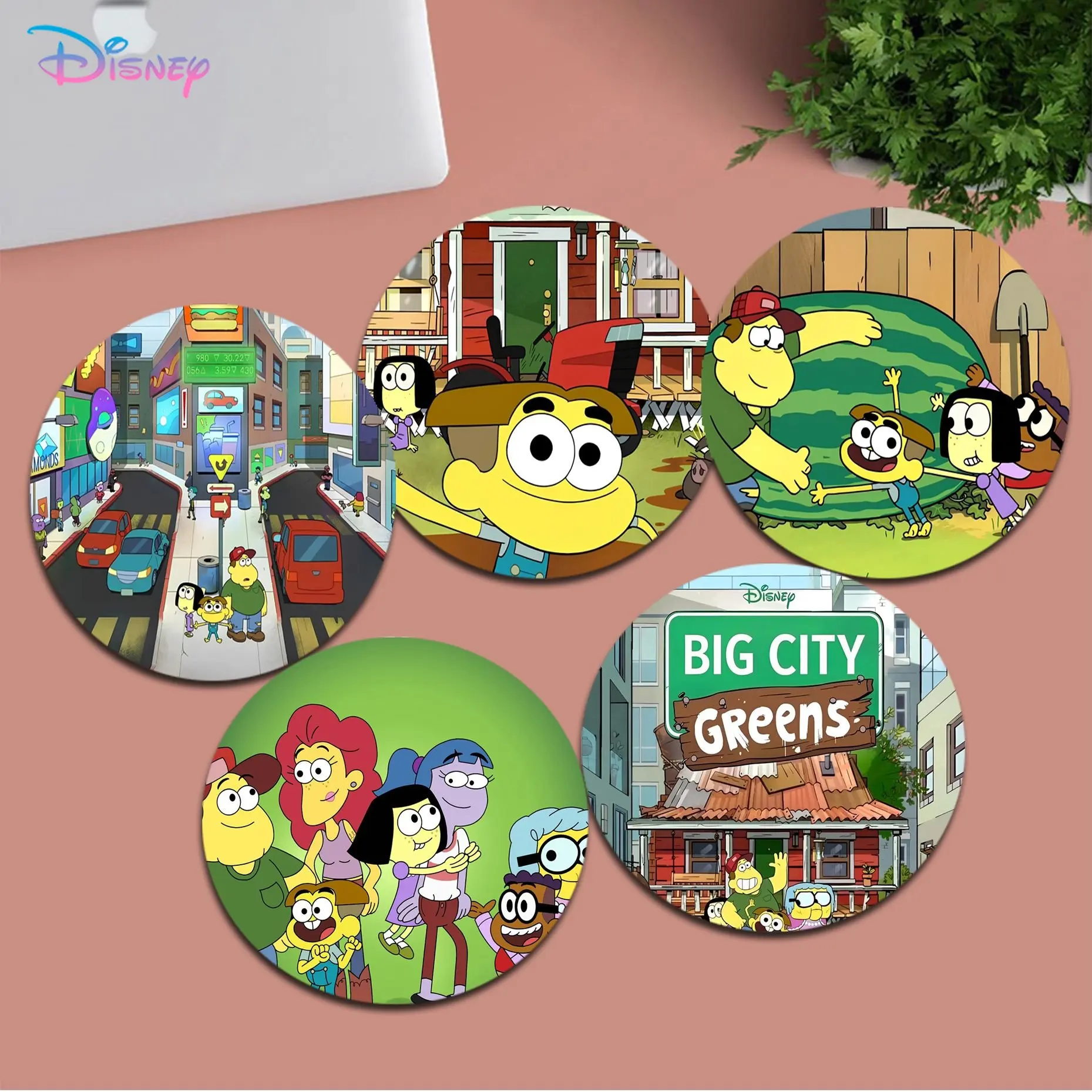 

Disney Big City Greens DIY Round Office Student Gaming Thickened Writing Pad Non-slip Cushion Mouse Pad Padmouse Desk Play Mats