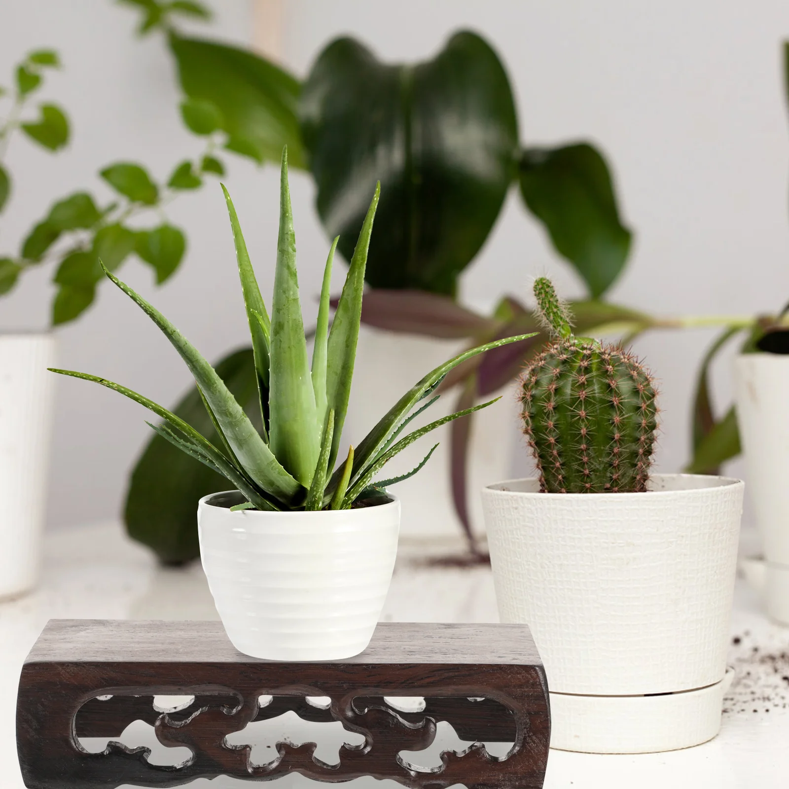 

Oriental Planter Holder Eastern Decor Flower Pot Pedestal Hollow Carved Vase Base Flower Pot Display Pedestal Houseplant Trellis