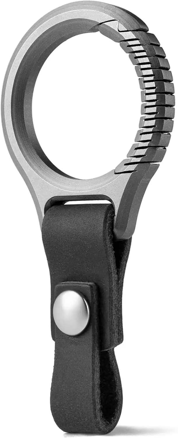 

FEGVE автомобильный брелок для ключей, титановые брелки, зажим для ключей от машины, кожаный брелок для мужчин, с отверткой