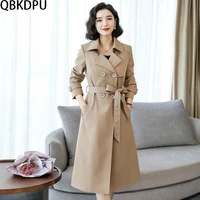 autumn women long sleeve office wear shawl trench jacket fashion double breasted women coat korean solid color 3xl coat