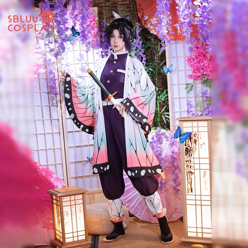 Фото Костюм для косплея COSSBluu Kochou Shinobu, вышивка, качество SR, материал TR, фиолетовый №4