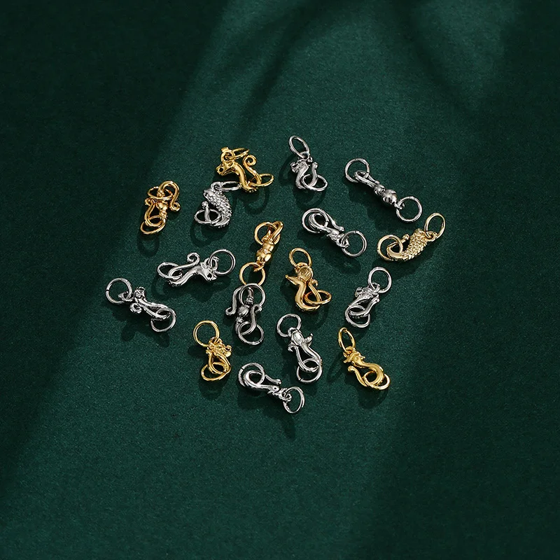 

DIY necklace lock lobster bracelet connection clasp pendant spring buckle head 18k accessories
