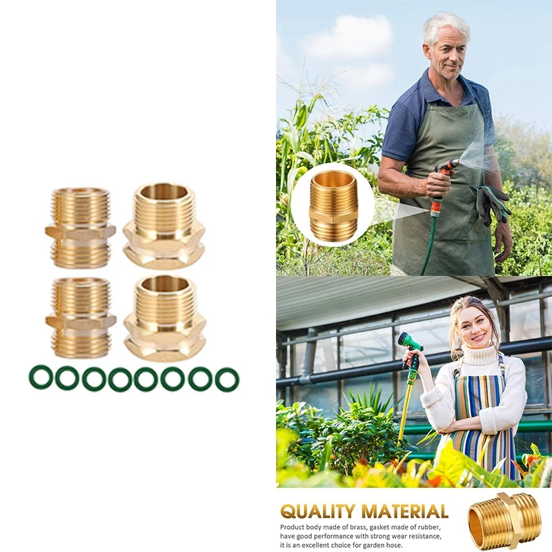 

Garden Hose Adapter,3/4 Inch GHT Male To NPT Male Connector With Male Connector