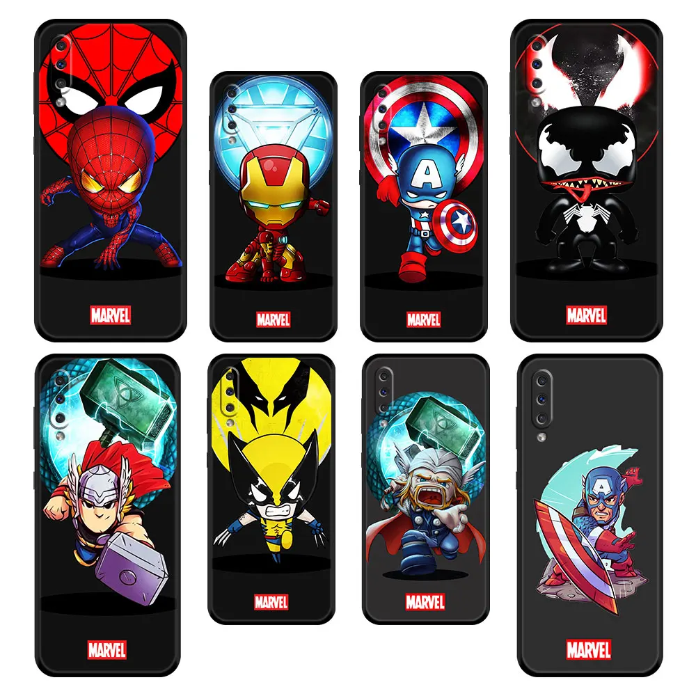 

TPU Marvel Cartoon Iron Man Spiderman Case for Samsung Galaxy A03s A11 A02s A50 A03 Core A21s A12 A13 Armor Capa Celular