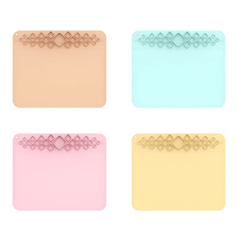 

20x16.5In Silicone Craft Sheet Clearly Scales Silicone Painting Pad with Paint Bin Brush Holder for Painting DIY Craft