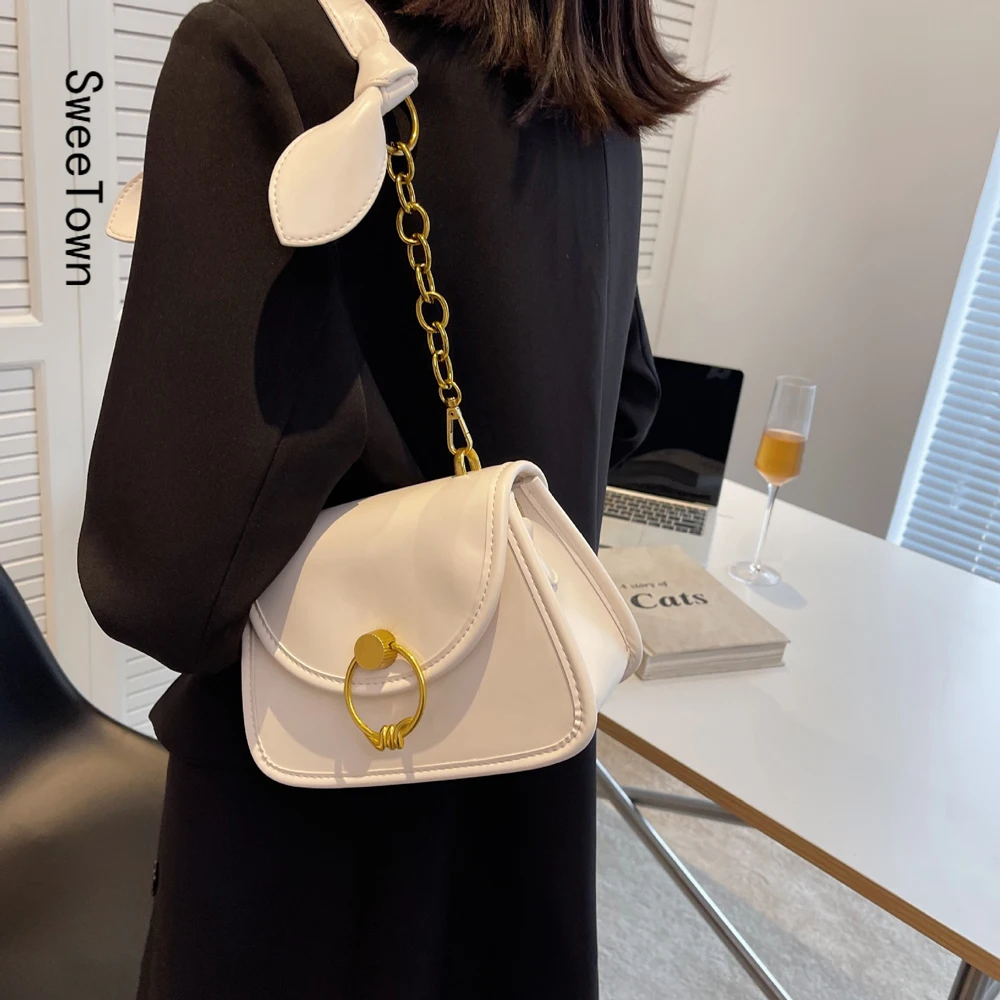 

Sweetown Soft PU Leather Crossbody Bags For Women 2022 Small Messenger Bag Lady Flap Shoulder Bag Designer Handbag And Purses