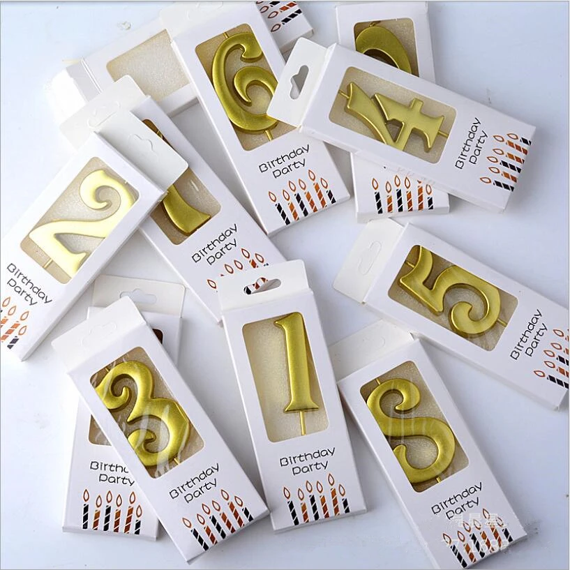 

Gold Number Candle 0-9 Birthday Cake Candle Digital Candle 0 to 9 Dessert Table Decoration cake candle
