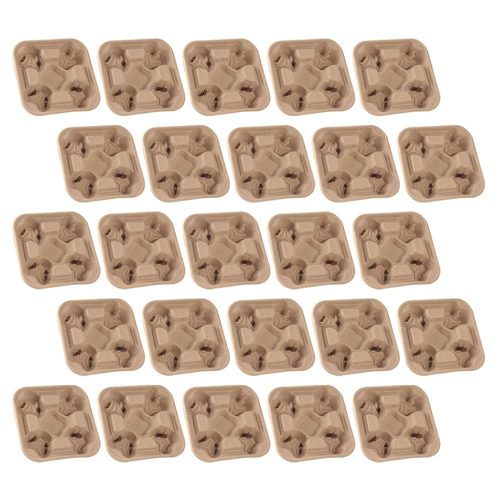 

25 Pcs Takeout Tea Carrier Tray Degradable Cup Trays Coffee Cup Fixing Holder