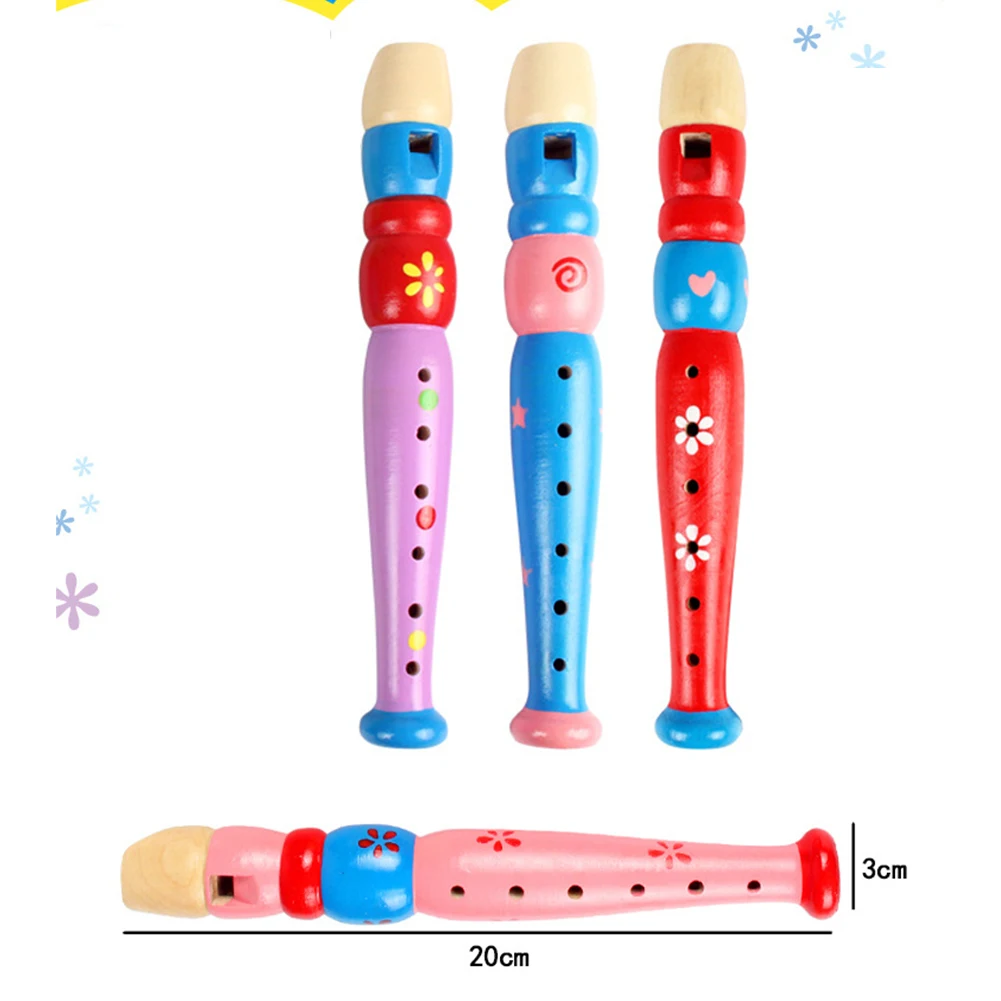 Wooden Flute Lightweight Portable Randomly 1 Pcs 20 X 3cm Assorted Colors |