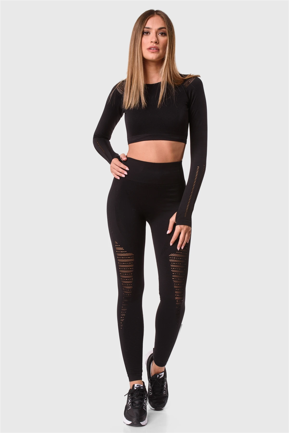 Superstacy High Waist Seamless Black Sports Leggings