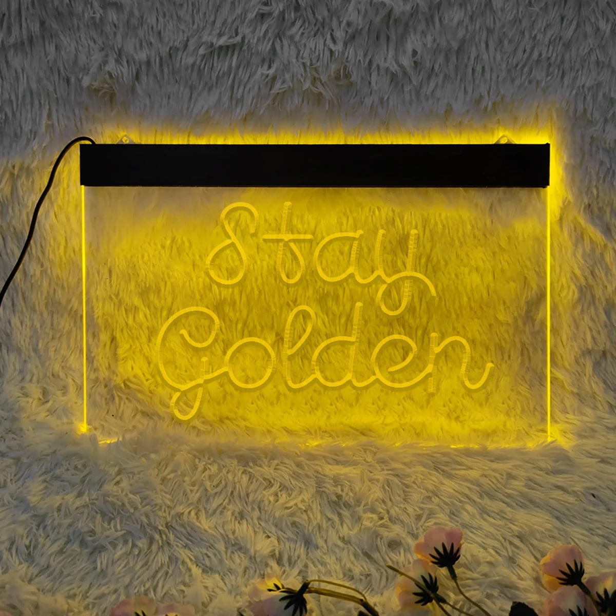 Stay Golden 3D резьба неоновая вывеска светодиодная настенная подвеска современный